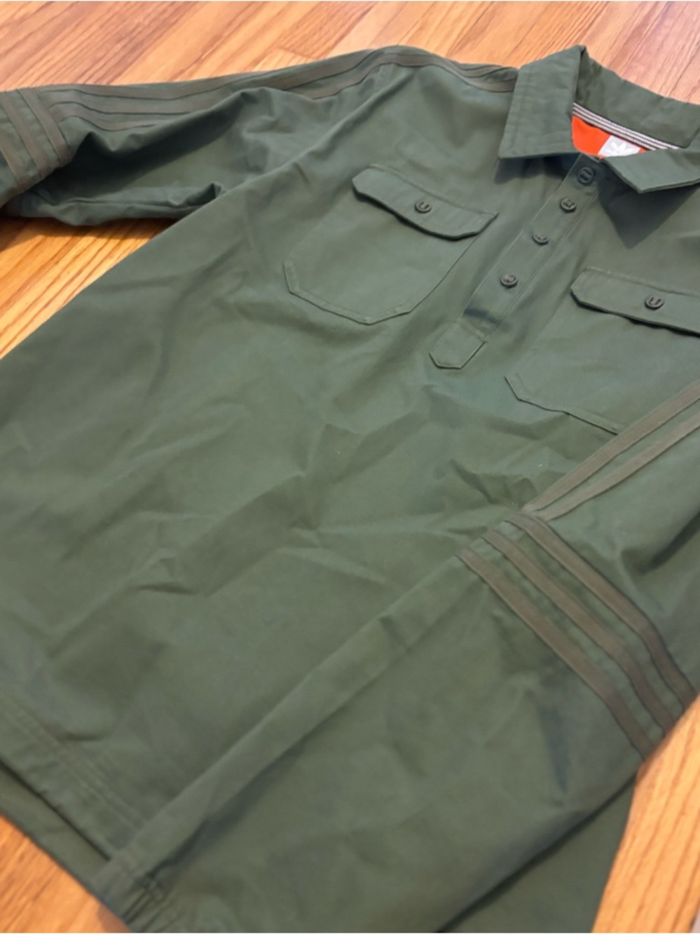 Adidas Skateboardunr Olive Military Pullover Shirt-Jacket